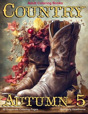Country Autumn 5 Grayscale Coloring Book for Adults PDF