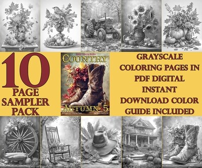 Country Autumn 5 Coloring Book Sampler Pack PDF