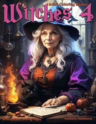 Witches 4 Grayscale Coloring Book for Adults PDF