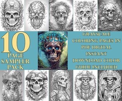 Skulls Coloring Book Sampler Pack PDF