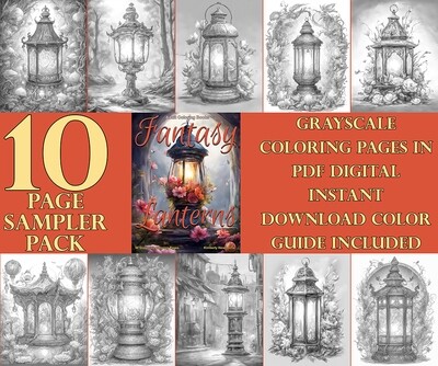 Fantasy Lanterns Coloring Book Sampler Pack PDF