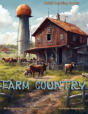 Farm Country Grayscale Coloring Book for Adults PDF