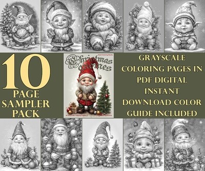 Christmas Gnomes Coloring Book Sampler Pack PDF