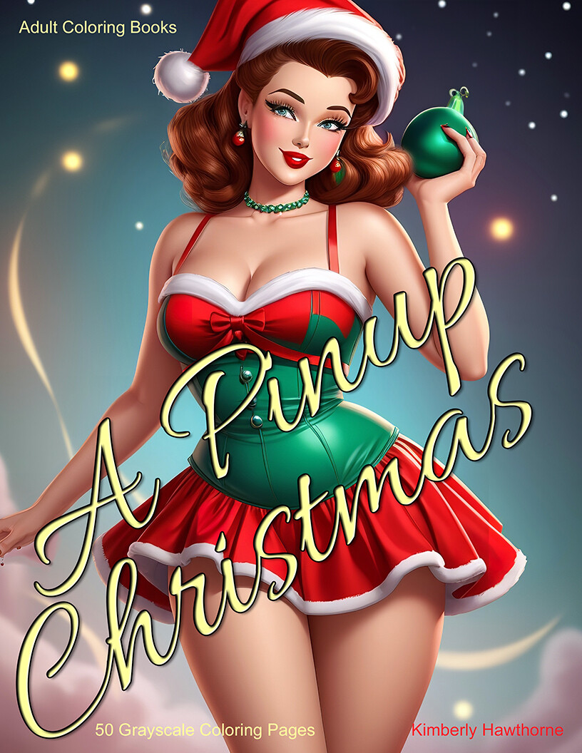A Pinup Christmas Grayscale Coloring Book for Adults PDF