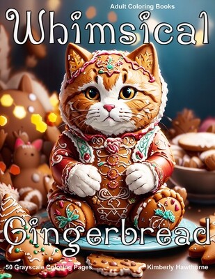 Whimsical Gingerbread Grayscale Coloring Book for Adults PDF