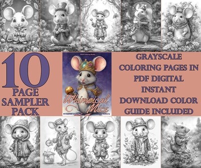 Whimsical Mice Coloring Book Sampler Pack PDF