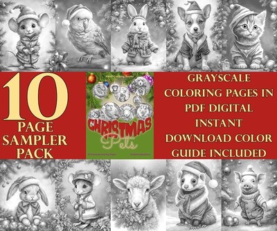 Christmas Pets Coloring Book Sampler Pack PDF
