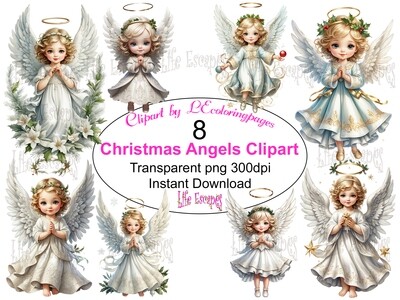 Christmas Angles - 8 Clipart Printables
