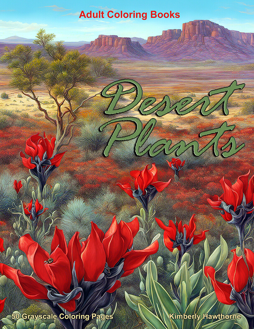 Desert Plants Grayscale Coloring Book for Adults PDF