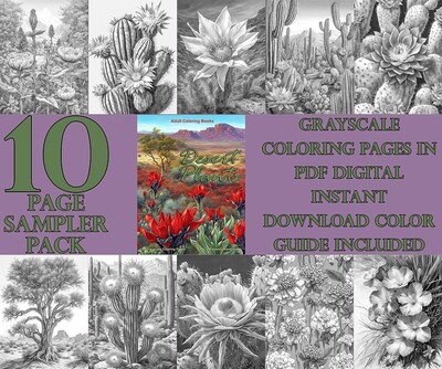 Desert Plants Coloring Book Sampler Pack PDF