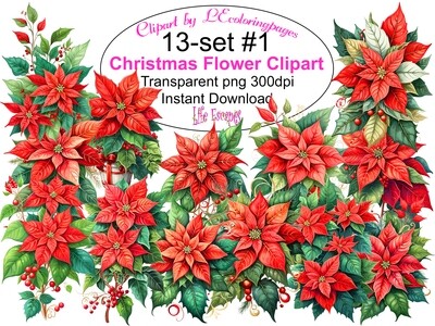 Christmas Flower - 13 Clipart Printables