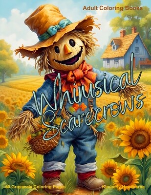 Whimsical Scarecrows Grayscale Coloring Book for Adults PDF