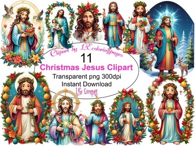 Christmas Jesus - 11 Clipart Printables PNG