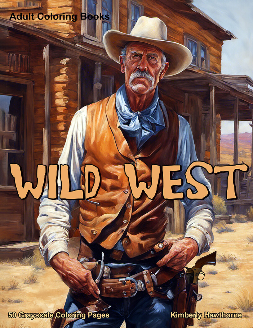 Wild West Grayscale Coloring Book for Adults PDF