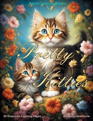Pretty Kitties Grayscale Coloring Book for Adults PDF