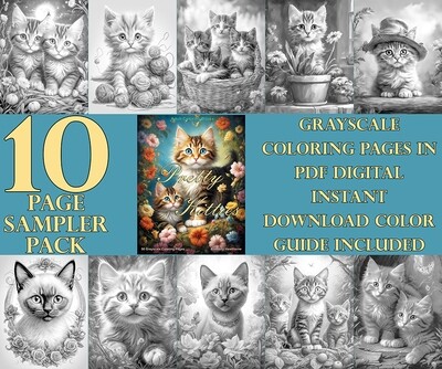 Pretty Kitties Coloring Book Sampler Pack PDF