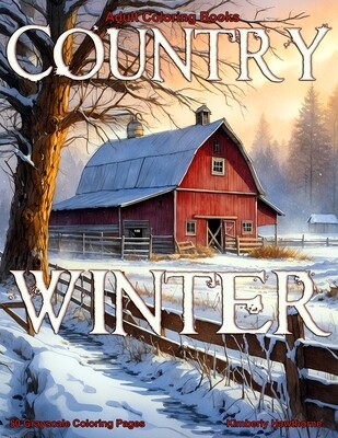 Country Winter Grayscale Coloring Book for Adults PDF