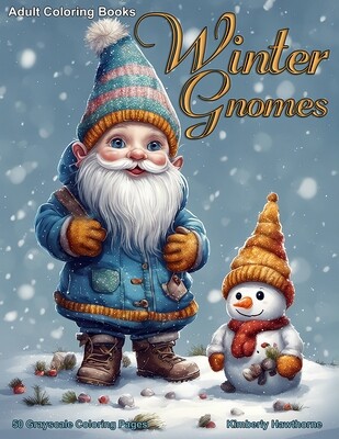 Winter Gnomes Grayscale Coloring Book for Adults PDF