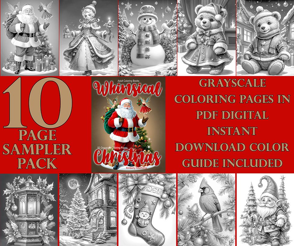 Whimsical Christmas Coloring Book Sampler PDF