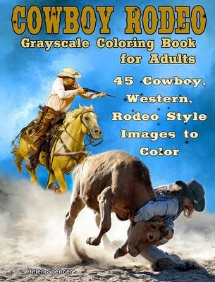 Cowboy Rodeo Grayscale Coloring Book for Adults Digital Download