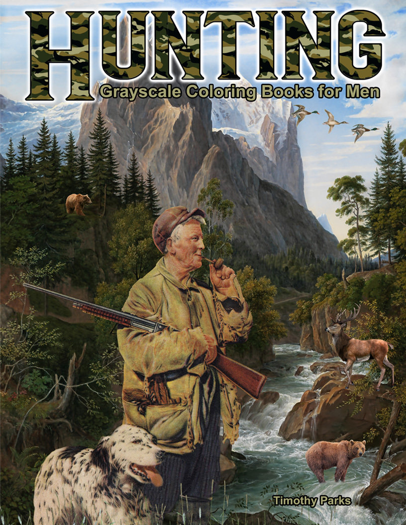 Hunting Coloring Book for Men Digital Download