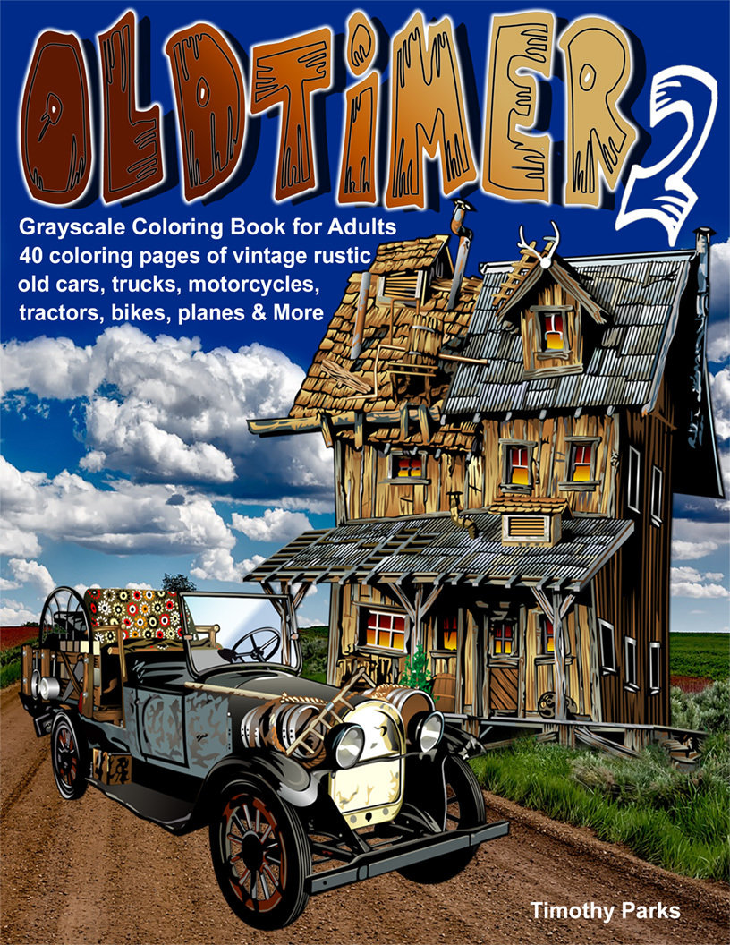 Oldtimer 2 Coloring Book for Adults Digital Download Oldtimer 2 Coloring Book for Adults Digital Download