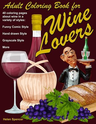 Wine Lovers Coloring Book for Adults Digital Download