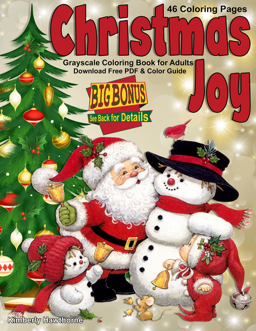 Christmas Joy Coloring Book for Adults and Kids Digital Download