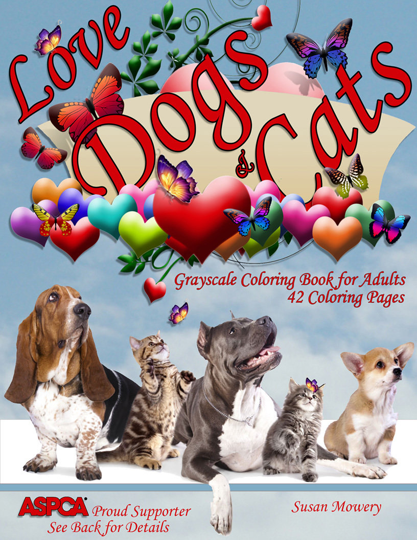 Love Dogs & Cats Coloring Book for Adults Digital Download