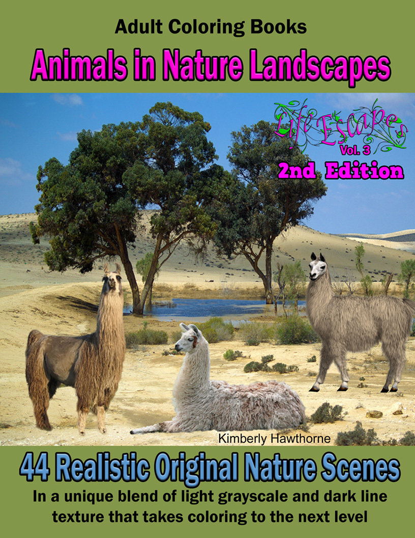 Animals in Nature Coloring Book for Adults Digital Download