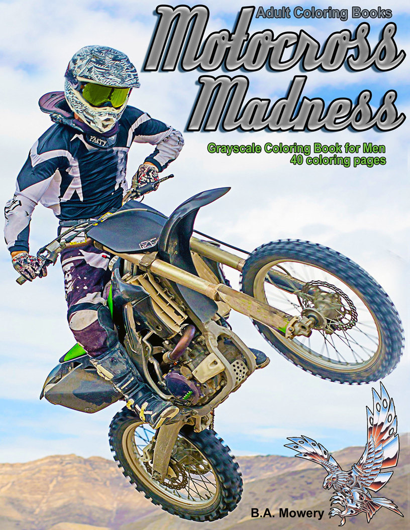 Motocross Madness Coloring Book for Adults Digital Download