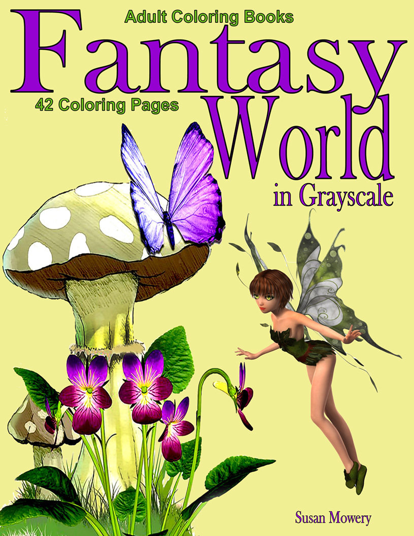 Fantasy World Coloring Book for Adults Digital Download