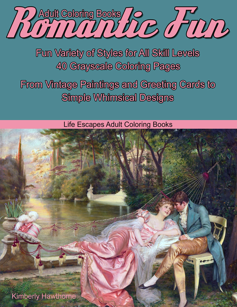 Romantic Fun Adult Coloring Book Digital Download