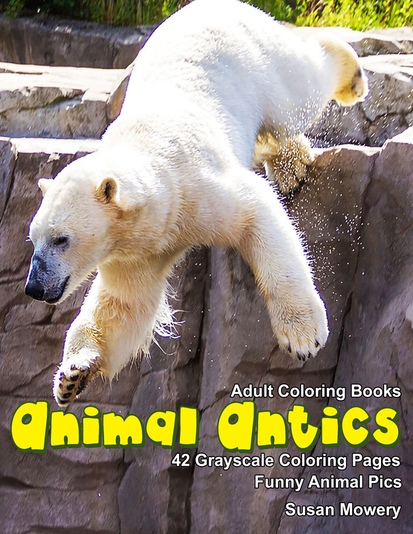 Animal Antics Adult Coloring Book Digital Download