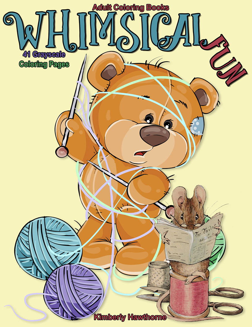 Whimsical Fun Adult Coloring Book Digital Download