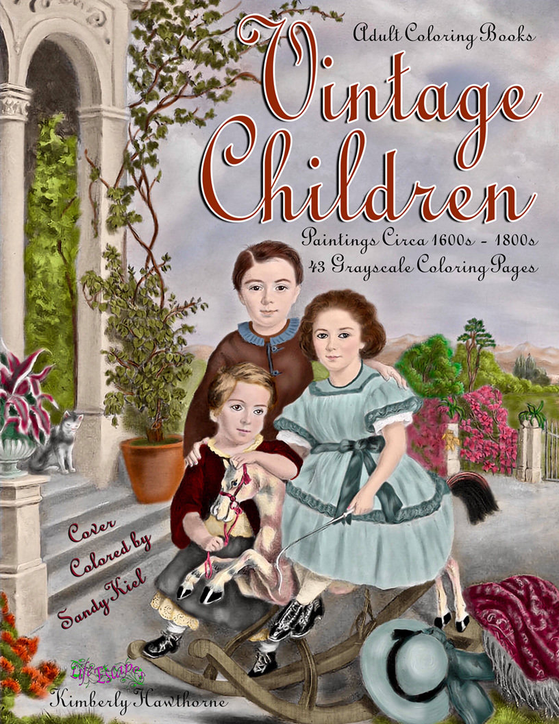 Vintage Children Adult Coloring Book Digital Download