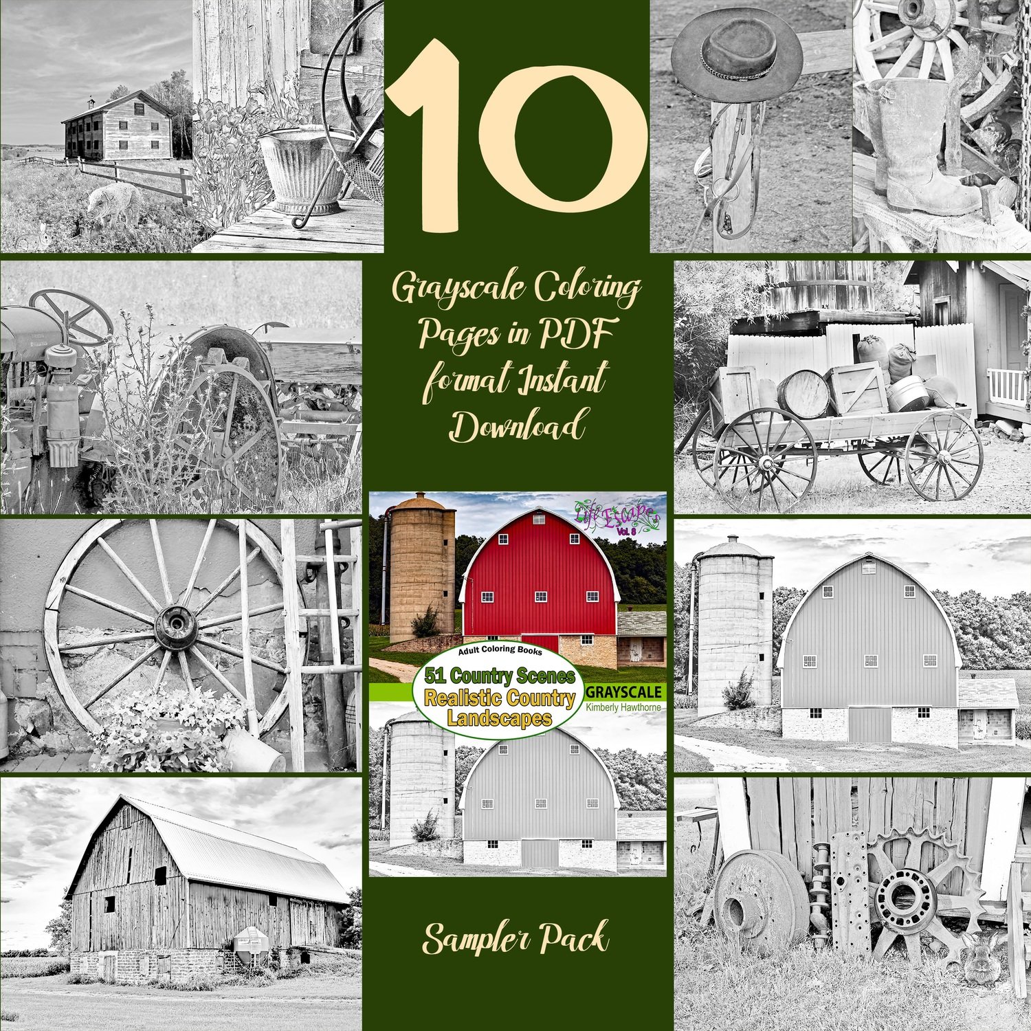 51 Country Scenes Sampler Pack Digital Download