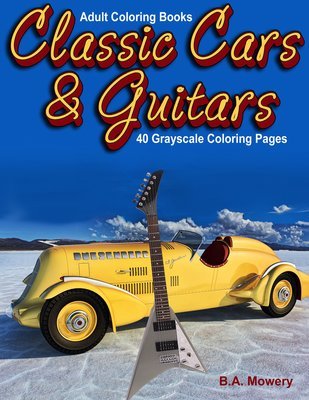 Classic Cars & Guitars Adult Coloring Digital Download