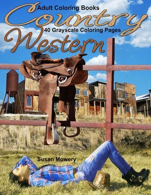 Country Western Adult Coloring Book Digital Download