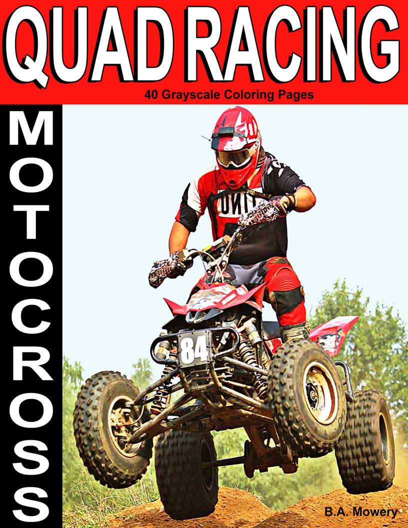 Motocross Quad Racing Adult Coloring Book Digital Download Motocross Quad Racing Adult Coloring Book Digital Download
