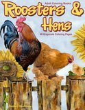 Roosters &amp; Hens Adult Coloring Book Digital Download