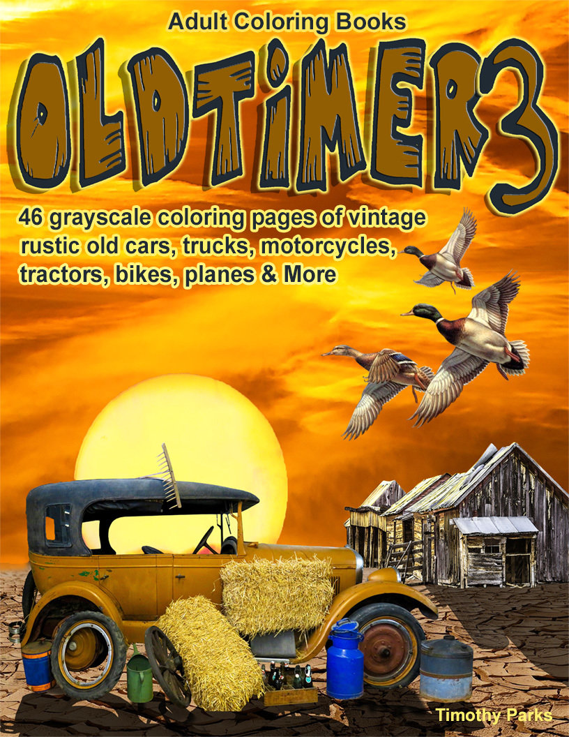 Oldtimer 3 Adult Coloring Book Digital Download