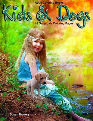 Kids & Dogs Adult Coloring Book Digital Download