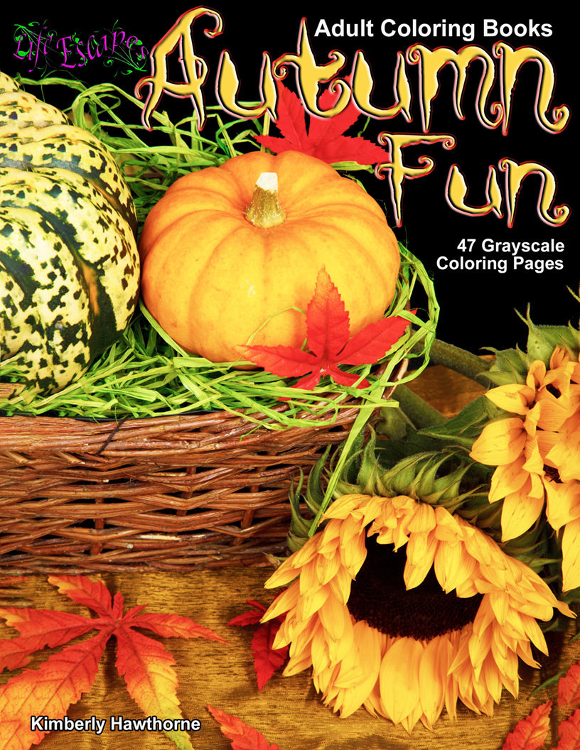 Autumn Fun Adult Coloring Book Digital Download