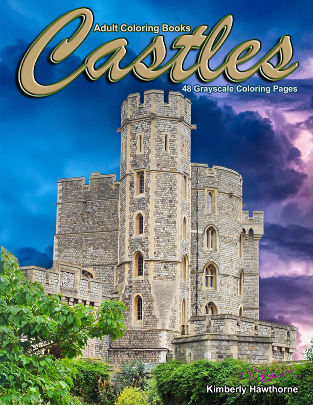 Castles Adult Coloring Book Digital Download