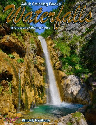 Waterfalls Adult Coloring Book Digital Download