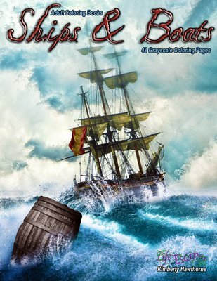 Ships & Boats Adult Coloring Book Digital Download