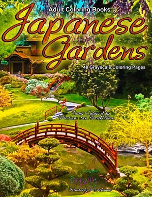 Japanese Gardens Adult Coloring Book Digital Download
