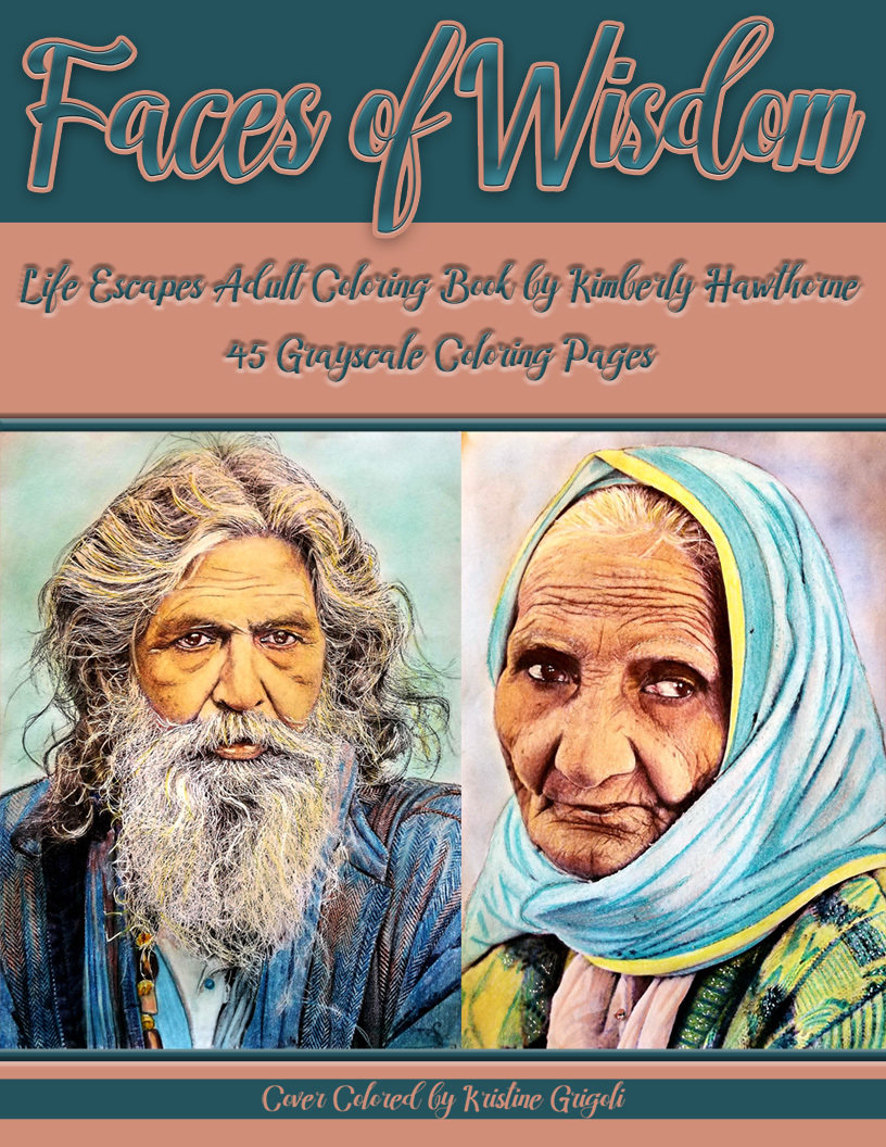 Faces of Wisdom Adult Coloring Book Digital Download