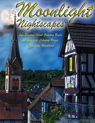 Moonlight Nightscapes Adult Coloring Book Digital Download